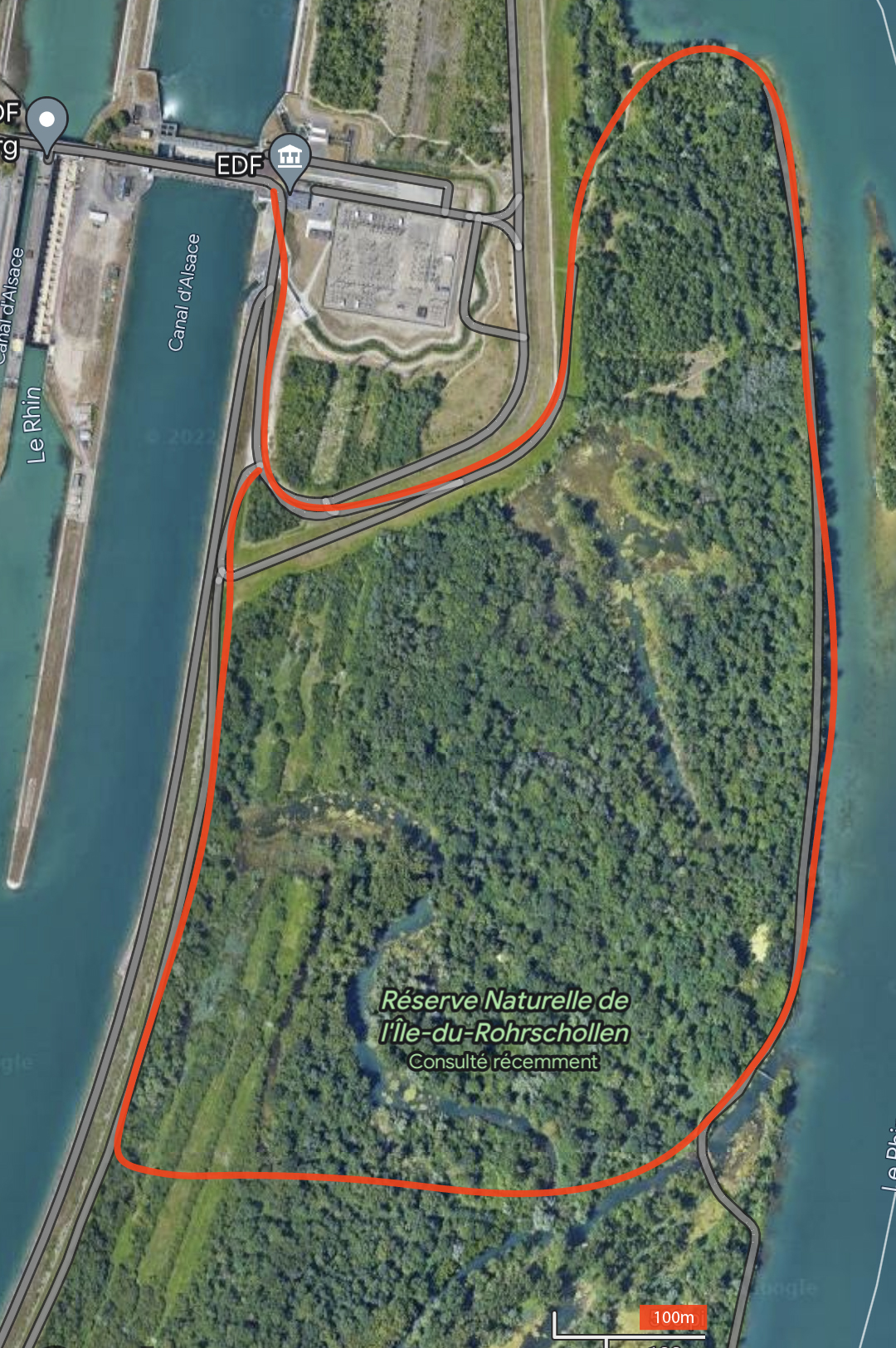 Randonnée Réserve Naturelle de Strasbourg Ile de Rorhschollen petite boucle